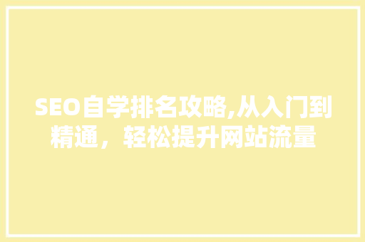 SEO自学排名攻略,从入门到精通，轻松提升网站流量