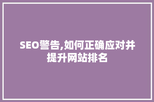 SEO警告,如何正确应对并提升网站排名
