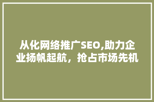从化网络推广SEO,助力企业扬帆起航，抢占市场先机