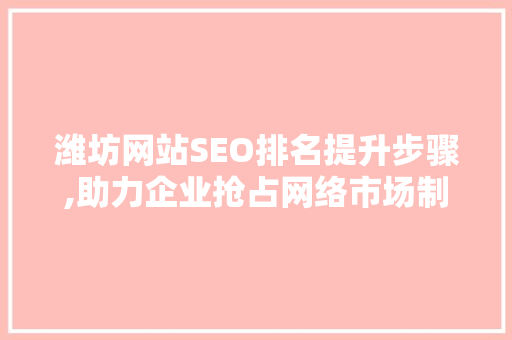 潍坊网站SEO排名提升步骤,助力企业抢占网络市场制高点
