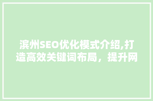 滨州SEO优化模式介绍,打造高效关键词布局，提升网站流量