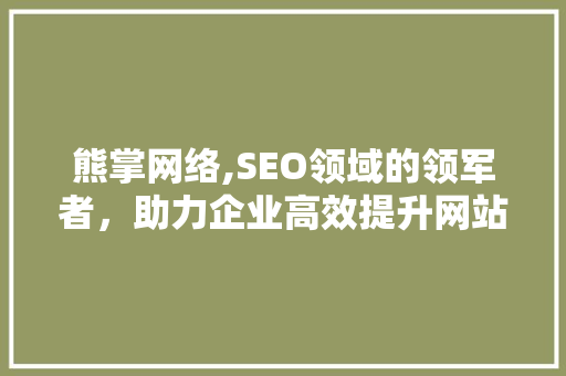 熊掌网络,SEO领域的领军者，助力企业高效提升网站排名