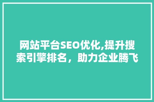 网站平台SEO优化,提升搜索引擎排名，助力企业腾飞
