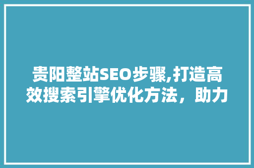 贵阳整站SEO步骤,打造高效搜索引擎优化方法，助力企业提升网络影响力