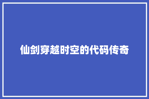 仙剑穿越时空的代码传奇  第1张