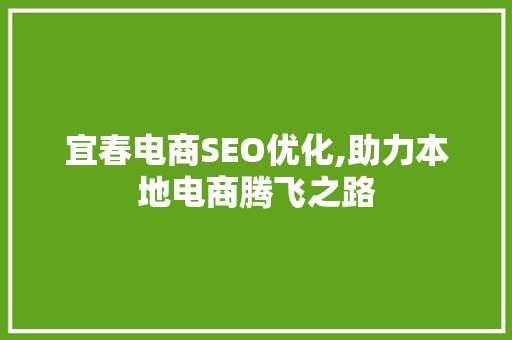 宜春电商SEO优化,助力本地电商腾飞之路