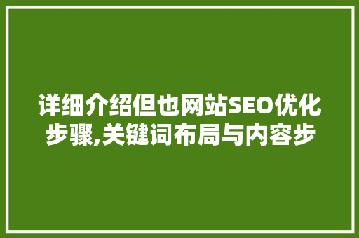 详细介绍但也网站SEO优化步骤,关键词布局与内容步骤全攻略  第1张