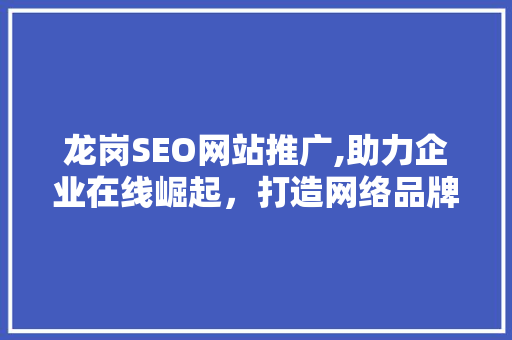 龙岗SEO网站推广,助力企业在线崛起，打造网络品牌新高度