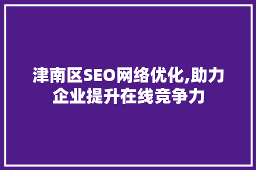 津南区SEO网络优化,助力企业提升在线竞争力  第1张