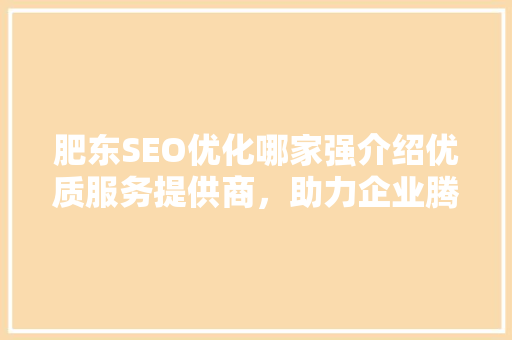 肥东SEO优化哪家强介绍优质服务提供商，助力企业腾飞！