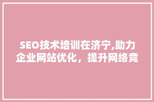 SEO技术培训在济宁,助力企业网站优化，提升网络竞争力  第1张