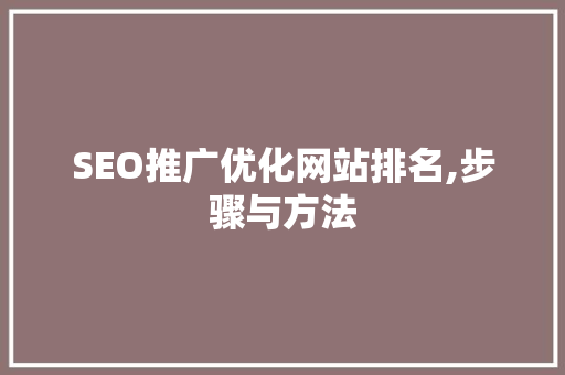 SEO推广优化网站排名,步骤与方法  第1张