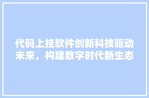 代码上挂软件创新科技驱动未来，构建数字时代新生态