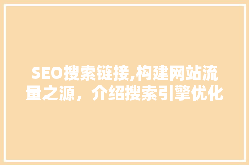 SEO搜索链接,构建网站流量之源，介绍搜索引擎优化之路