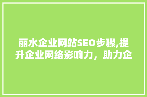 丽水企业网站SEO步骤,提升企业网络影响力，助力企业腾飞