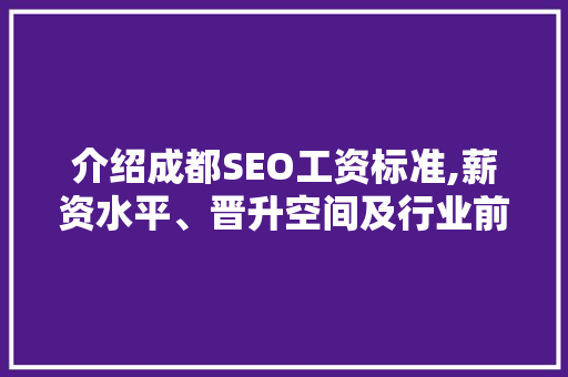 介绍成都SEO工资标准,薪资水平、晋升空间及行业前景