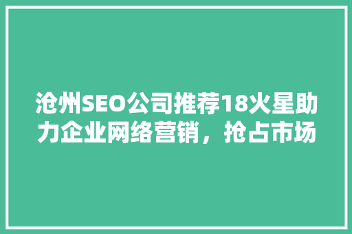 沧州SEO公司推荐18火星助力企业网络营销，抢占市场先机