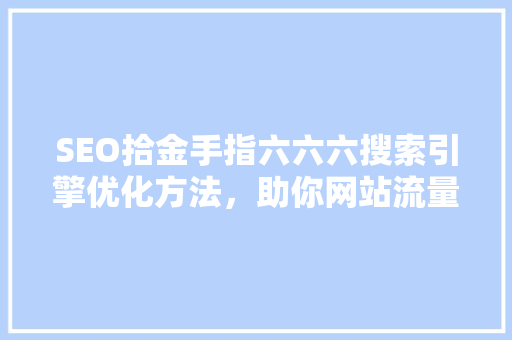 SEO拾金手指六六六搜索引擎优化方法，助你网站流量翻倍