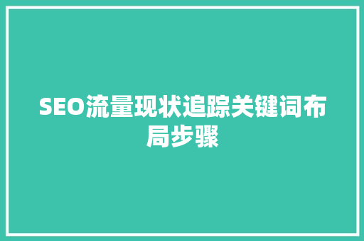 SEO流量现状追踪关键词布局步骤