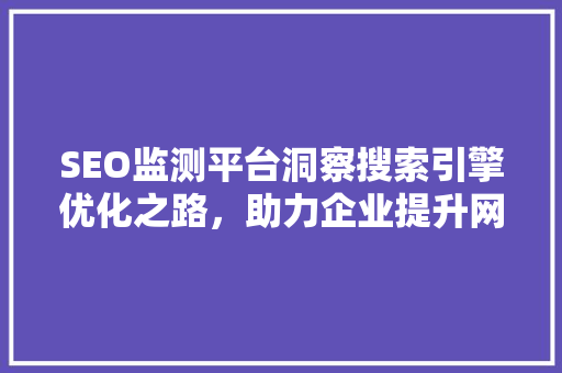 SEO监测平台洞察搜索引擎优化之路，助力企业提升网络竞争力