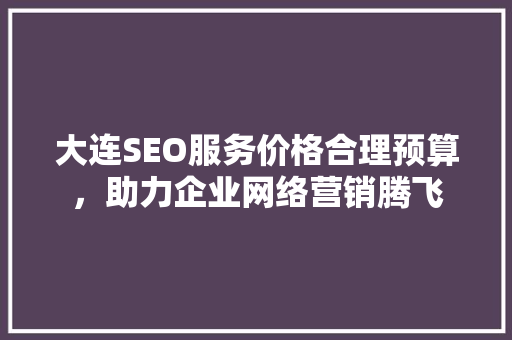 大连SEO服务价格合理预算，助力企业网络营销腾飞  第1张