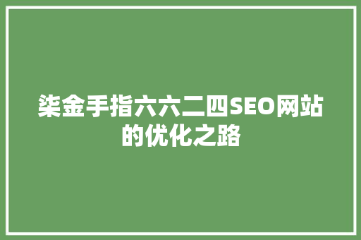 柒金手指六六二四SEO网站的优化之路  第1张