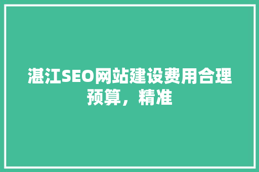 湛江SEO网站建设费用合理预算，精准