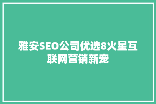 雅安SEO公司优选8火星互联网营销新宠