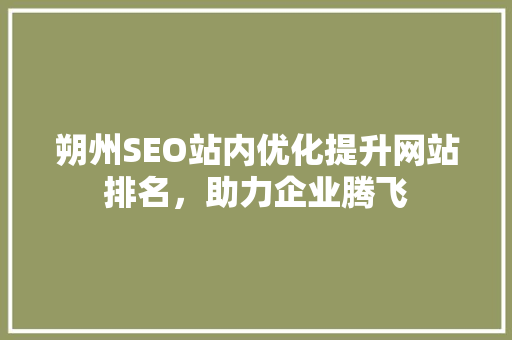 朔州SEO站内优化提升网站排名，助力企业腾飞