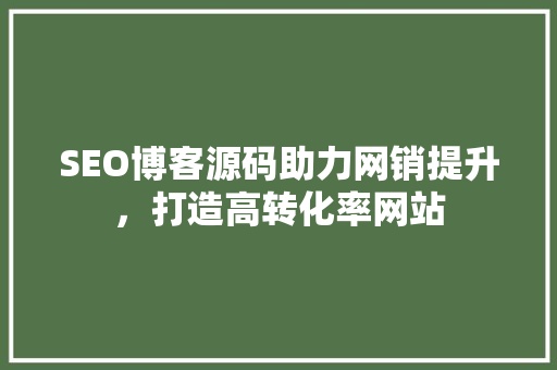 SEO博客源码助力网销提升，打造高转化率网站
