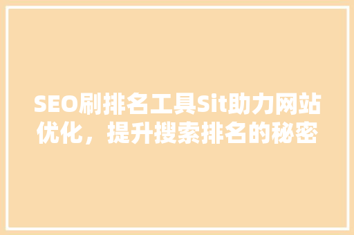 SEO刷排名工具Sit助力网站优化，提升搜索排名的秘密武器