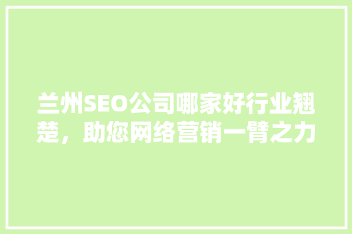 兰州SEO公司哪家好行业翘楚，助您网络营销一臂之力