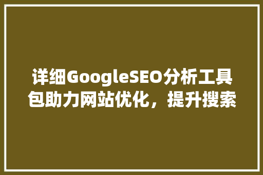 详细GoogleSEO分析工具包助力网站优化，提升搜索引擎排名