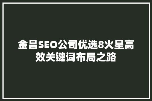 金昌SEO公司优选8火星高效关键词布局之路
