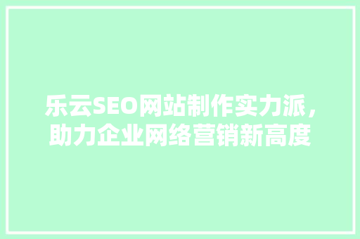 乐云SEO网站制作实力派，助力企业网络营销新高度