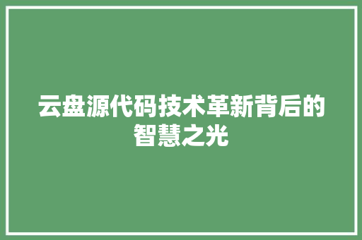 云盘源代码技术革新背后的智慧之光