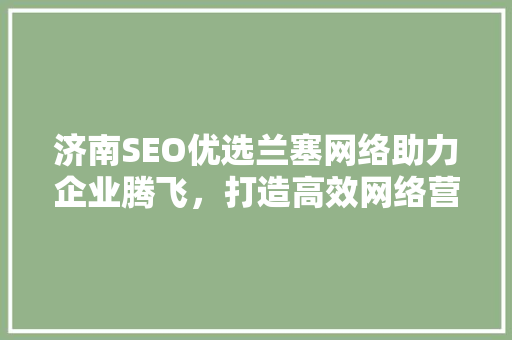 济南SEO优选兰塞网络助力企业腾飞，打造高效网络营销步骤