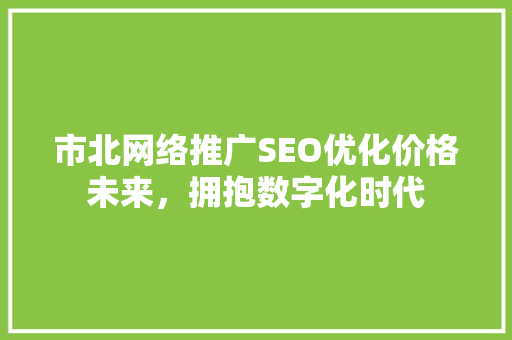 市北网络推广SEO优化价格未来，拥抱数字化时代