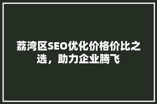 荔湾区SEO优化价格价比之选，助力企业腾飞  第1张