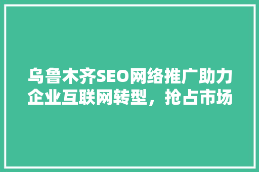 乌鲁木齐SEO网络推广助力企业互联网转型，抢占市场先机
