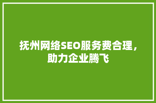 抚州网络SEO服务费合理，助力企业腾飞