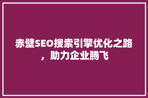 赤壁SEO搜索引擎优化之路，助力企业腾飞
