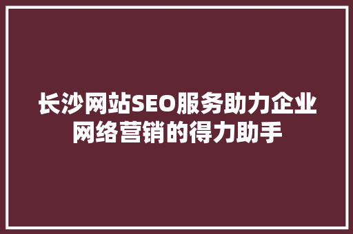 长沙网站SEO服务助力企业网络营销的得力助手  第1张