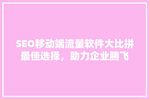 SEO移动端流量软件大比拼最佳选择，助力企业腾飞  第1张
