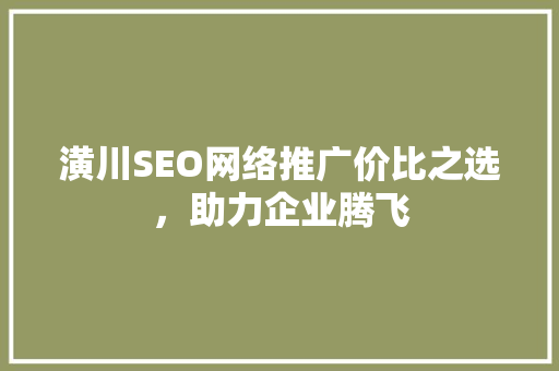 潢川SEO网络推广价比之选，助力企业腾飞