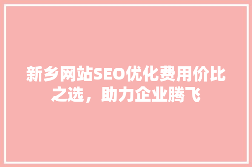 新乡网站SEO优化费用价比之选，助力企业腾飞  第1张
