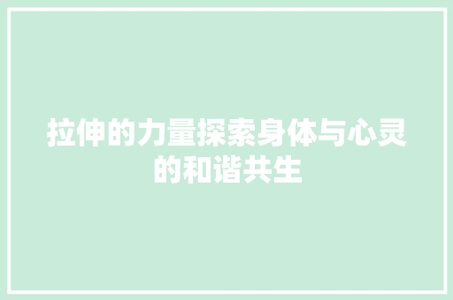 拉伸的力量探索身体与心灵的和谐共生
