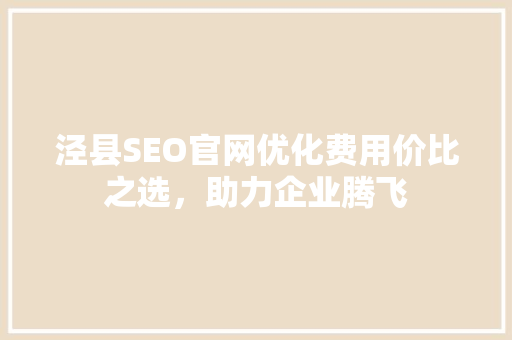泾县SEO官网优化费用价比之选，助力企业腾飞