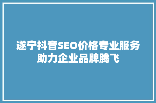 遂宁抖音SEO价格专业服务助力企业品牌腾飞