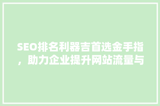 SEO排名利器吉首选金手指，助力企业提升网站流量与知名度